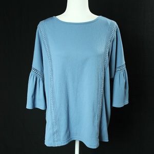 Lauren Conrad | Blue Embroidered Blouse | Sz L